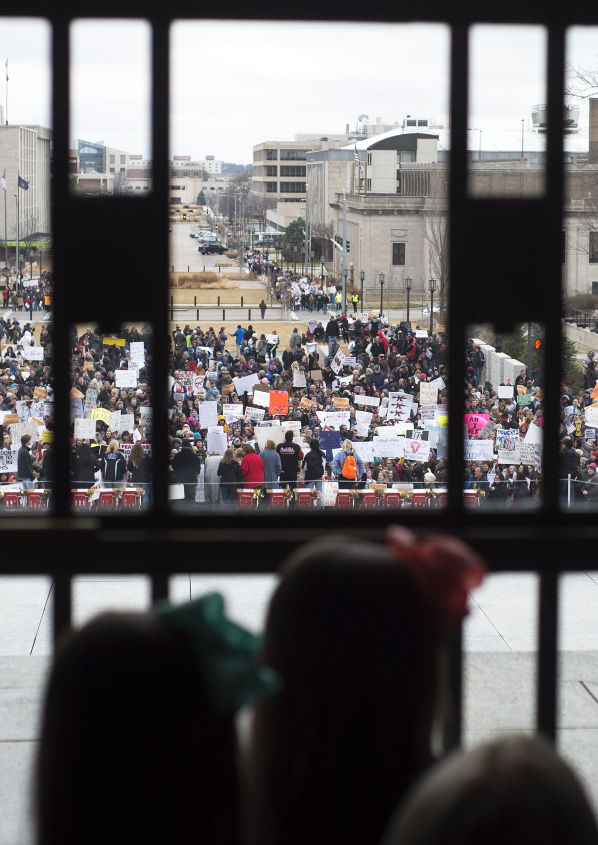 Marchers viewed from the Capitol
